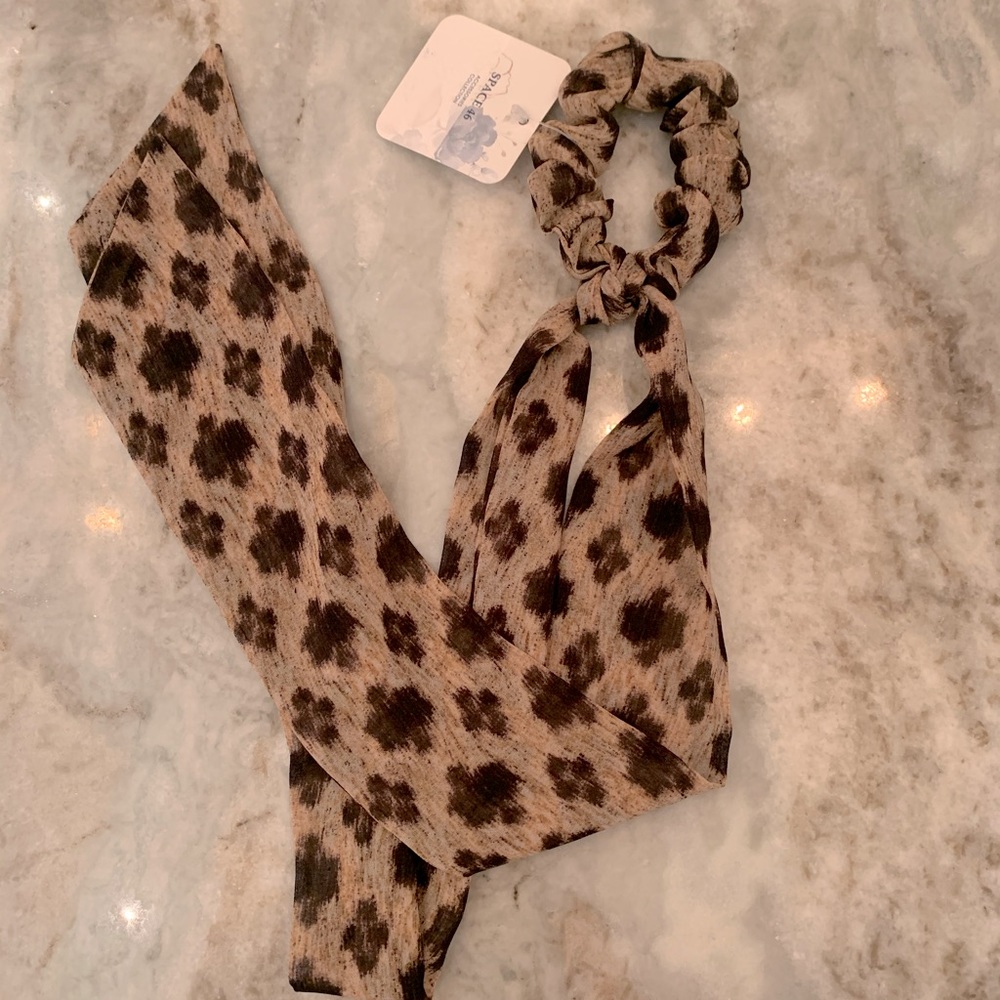 Leopard print hair scarf